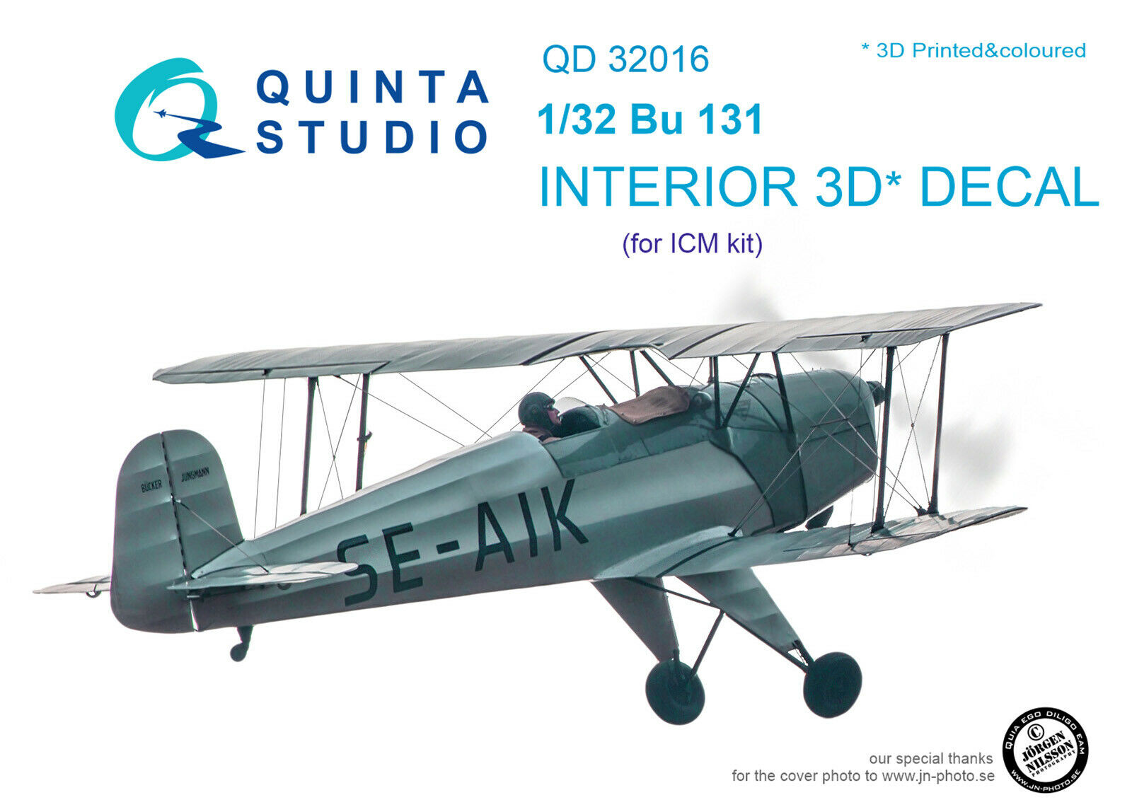 Quinta Qd32016 1/32  Bu 131 3d-printed & Coloured Interior (for Icm Kit)