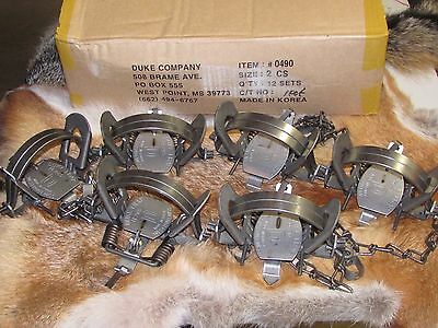 6 Duke #2 Coil Spring Traps Raccoon Coyote Bobcat Fox Lynx New Sale