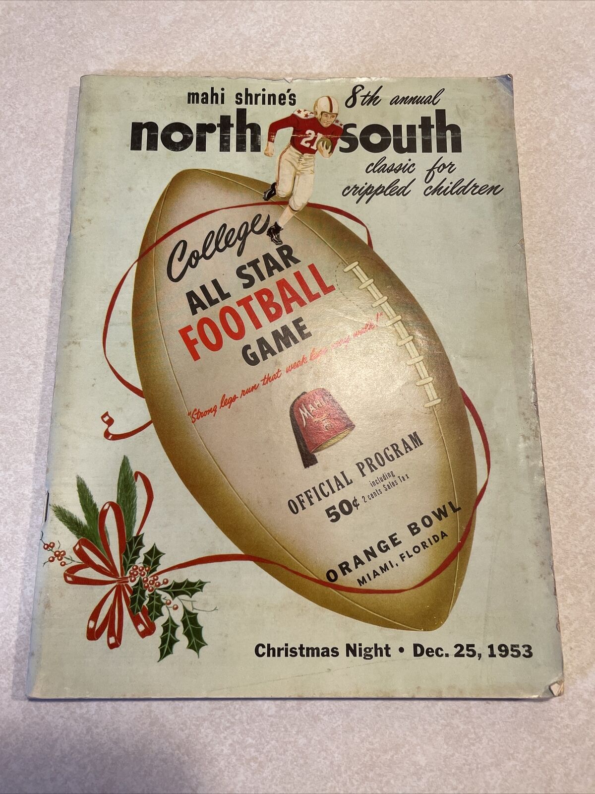 1953 North Vs South College All-star Game Vintage Football Program