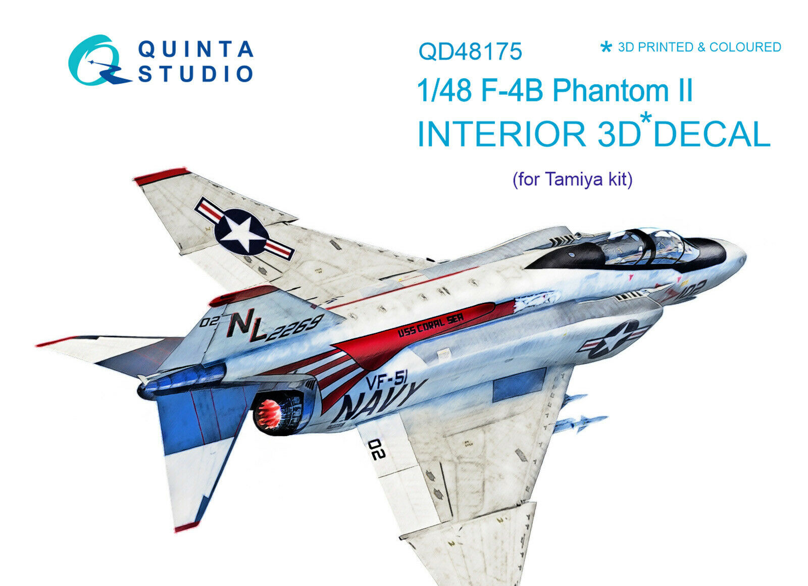 Quinta's Qd48175 1/48 F-4b 3d-printed & Coloured Interior (for Tamiya Kit)
