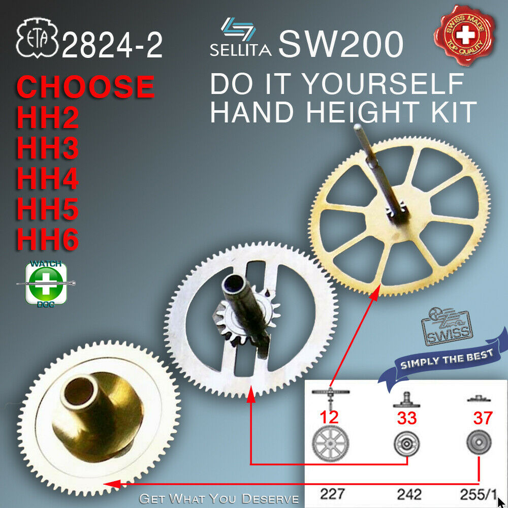 Hand Height Kit For Movement Eta 2824-2: Hh1, Hh2, Hh3, Hh4, Hh5, Hh6