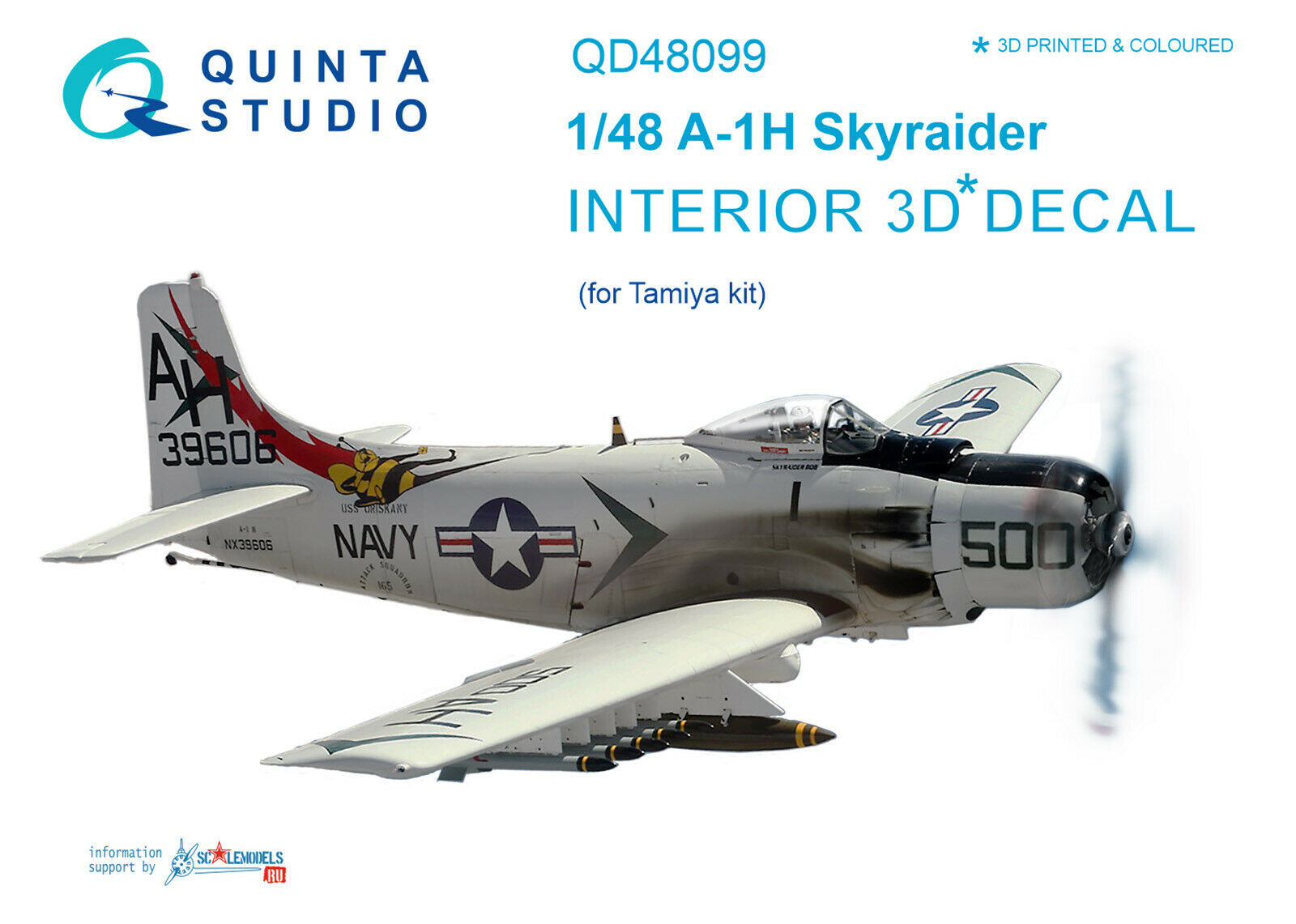 Quinta Studio's Qd48099 1/48 A-1h 3d-printed&coloured Interior (for Tamiya Kit)