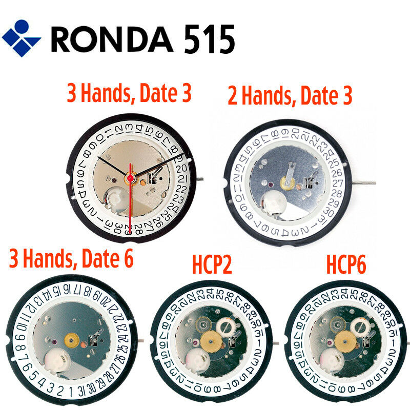 Ronda 515 Quartz Watch Movement, Swiss Parts (multiple Variations)