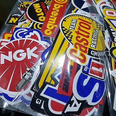 100 Pcs Racing Stickers Decals Motocross Motorcycles Car Vintage Sticker Lot