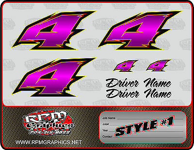 Custom Race Car Numbers Sets