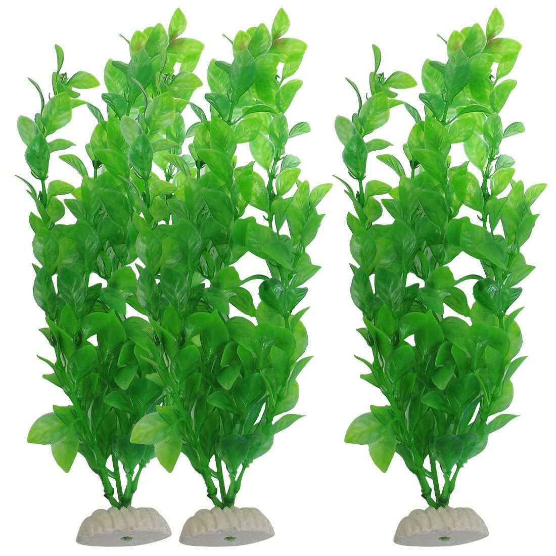 3pcs Artificial Aquarium Fish Tank Green Plastic Plant Decoration 10-inch Tall