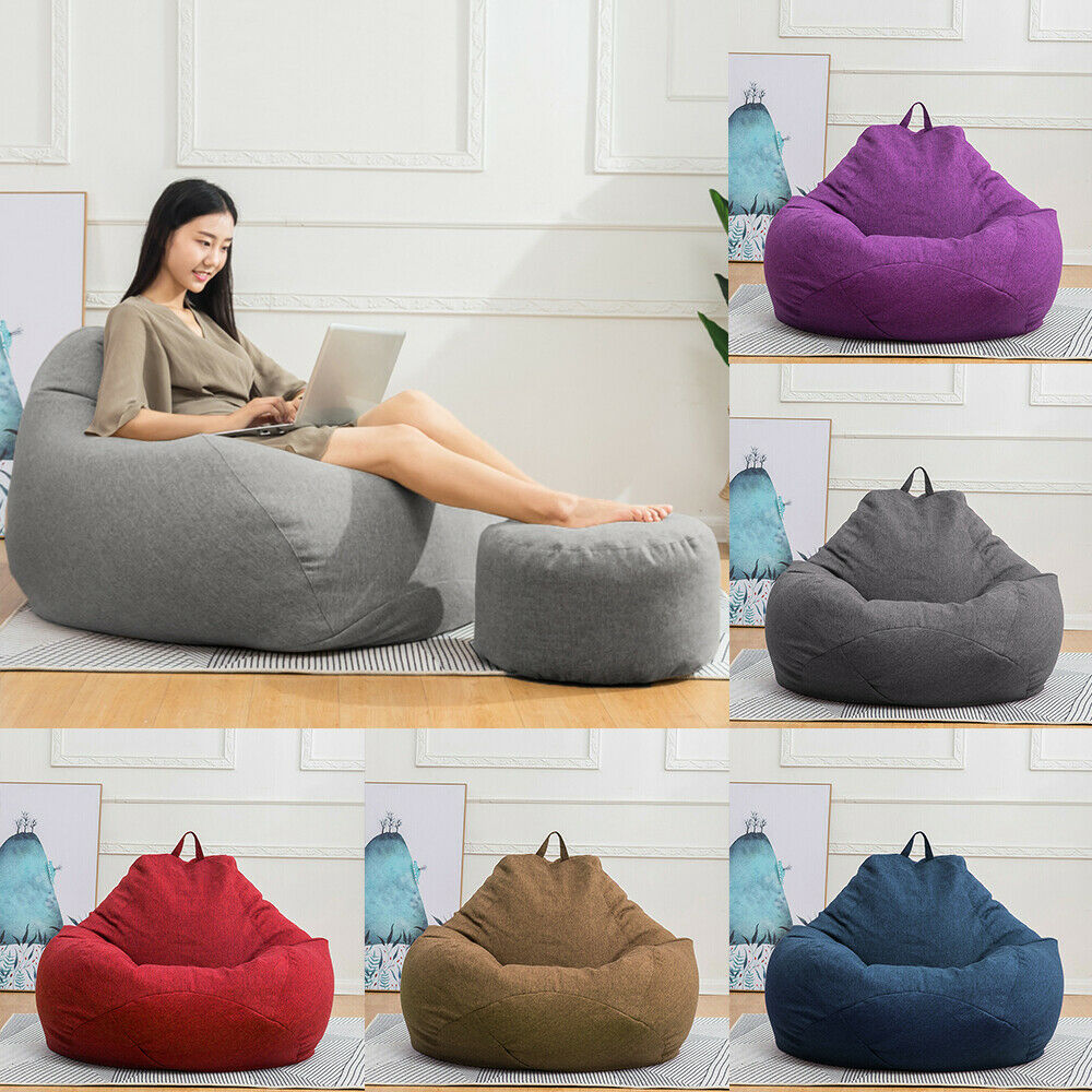 Large Bean Bag Chair Sofa Cover Lazy Lounger Cover Inner Liner Indoor Home Comfy