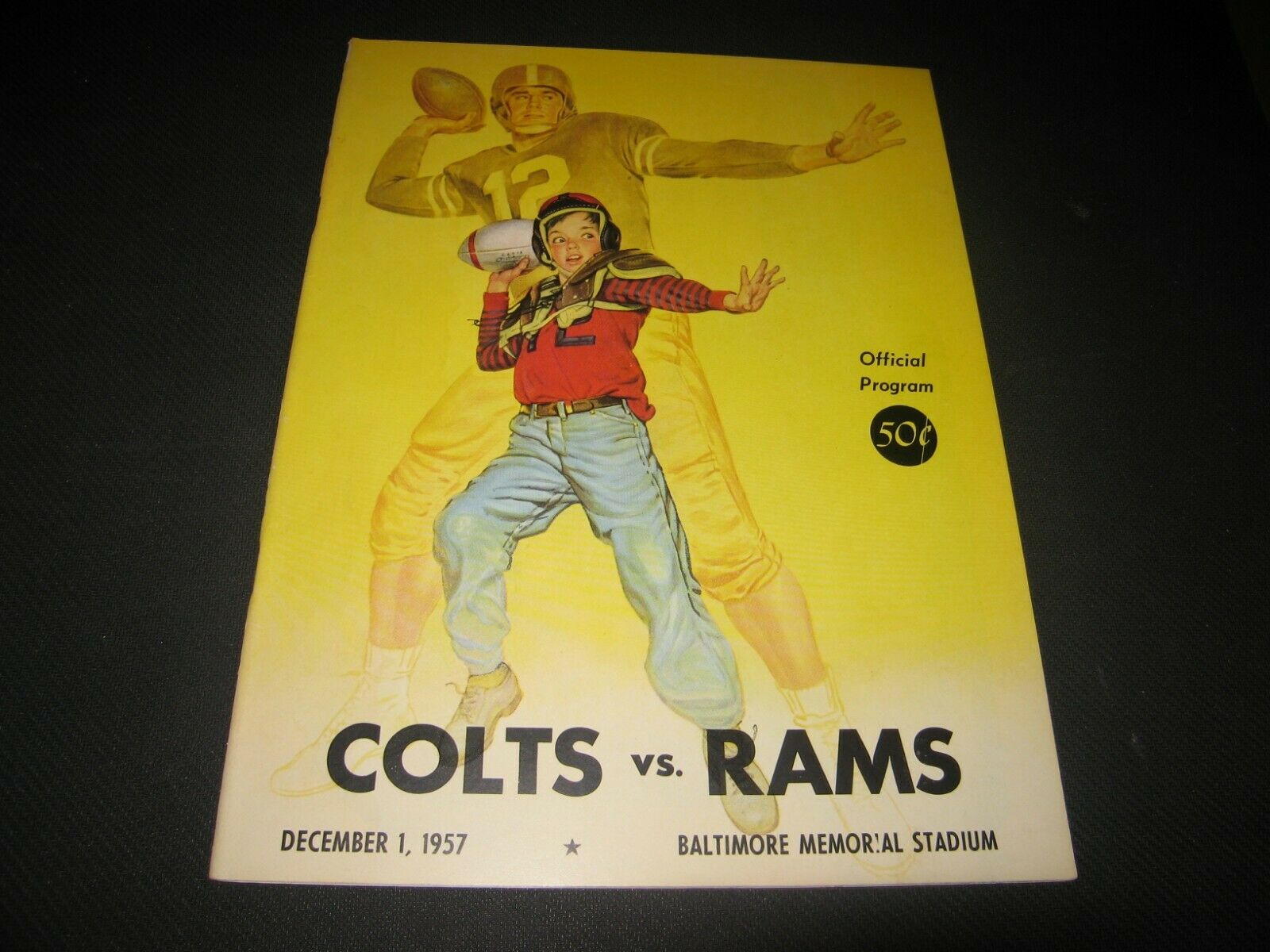Baltimore Colts Vs Los Angeles Rams Program December 1, 1957  Memorial Stadium