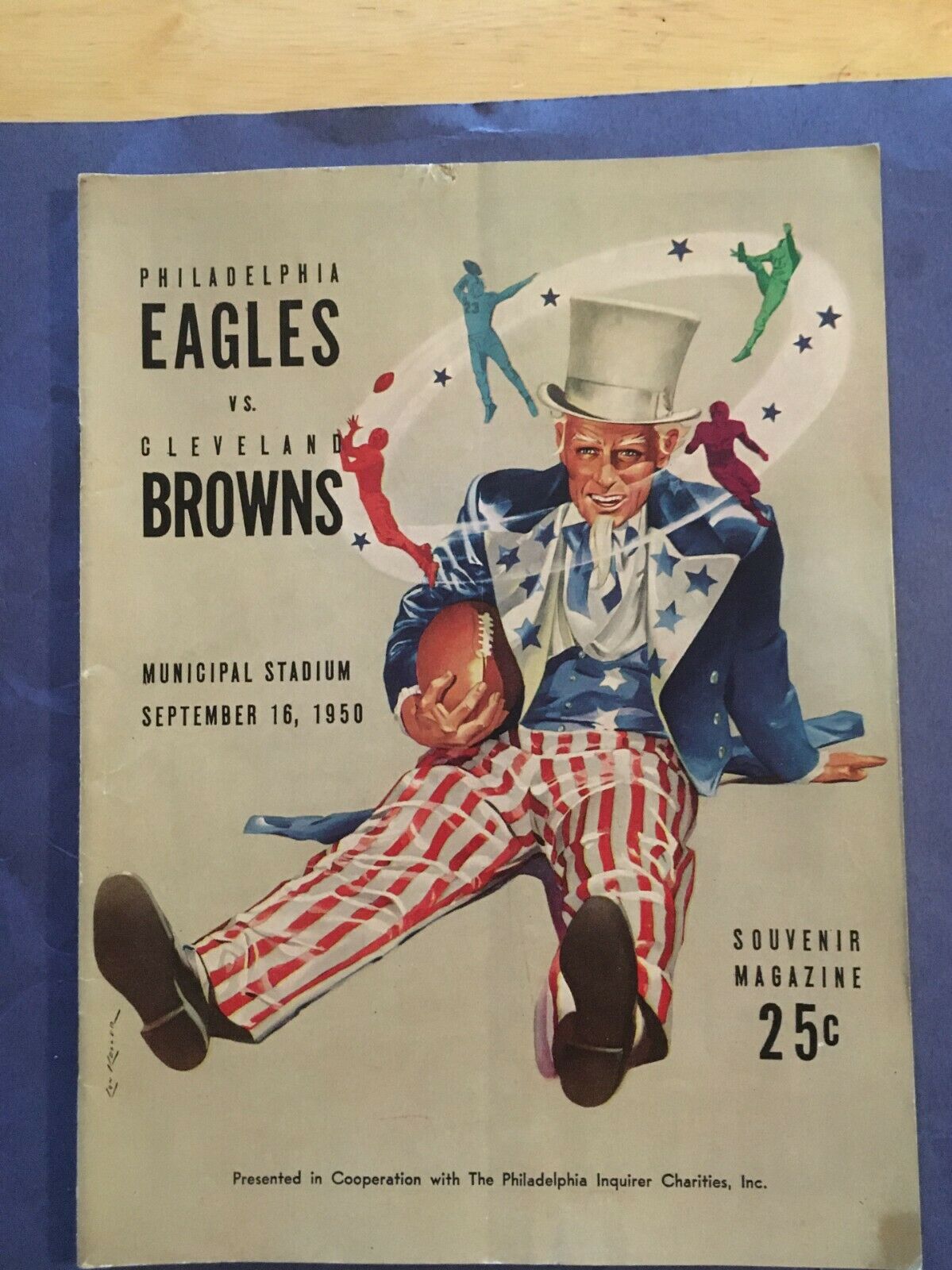 Rare 1950 Eagles Vs Browns - Browns First Game Played In Nfl Program 9-16-1950