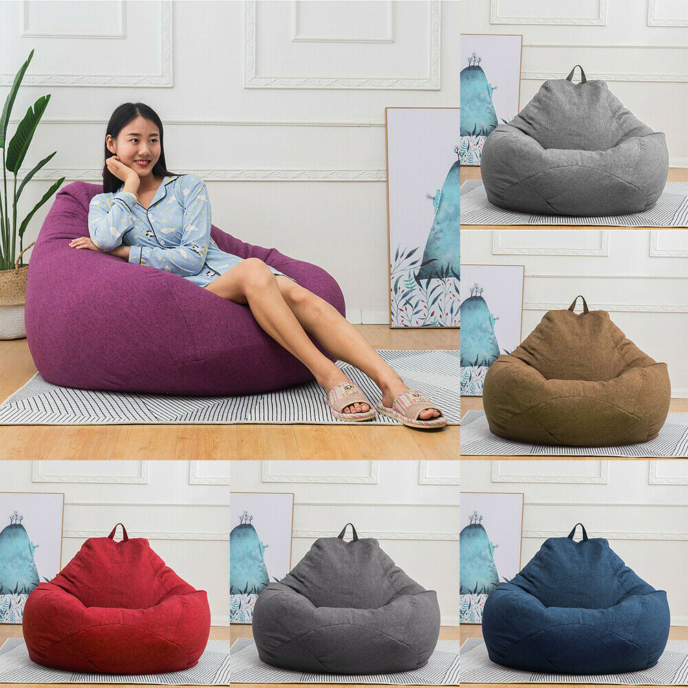 Bean Bag Chair Sofa Cover Lazy Lounger Comfy Cover Indoor Outdoor For Kids Adult