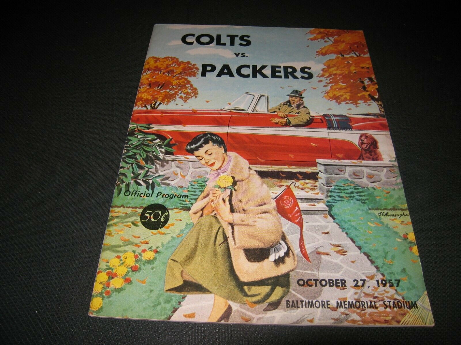 Baltimore Colts Vs Green Bay Packers Program October 27,  1957 Memorial Stadium