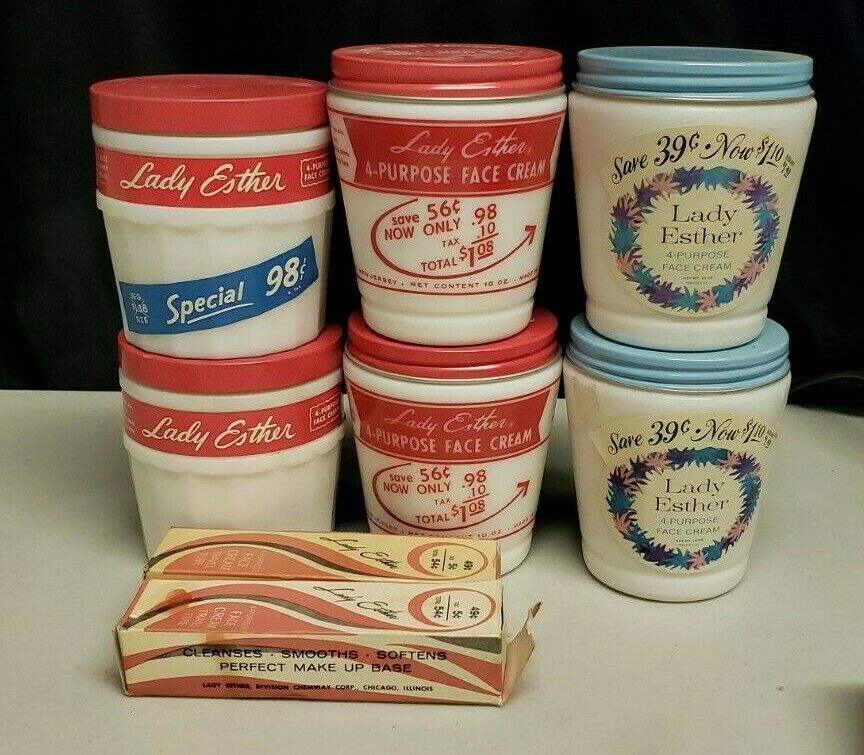 Lot Of Vintage Lady Esther 4 Purpose Cream, Face Cream,