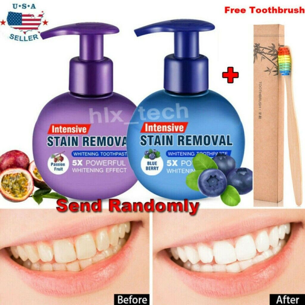 Intensive Stain Removal Teeth Whitening Toothpaste Fight Bleeding Gums 220g Usa
